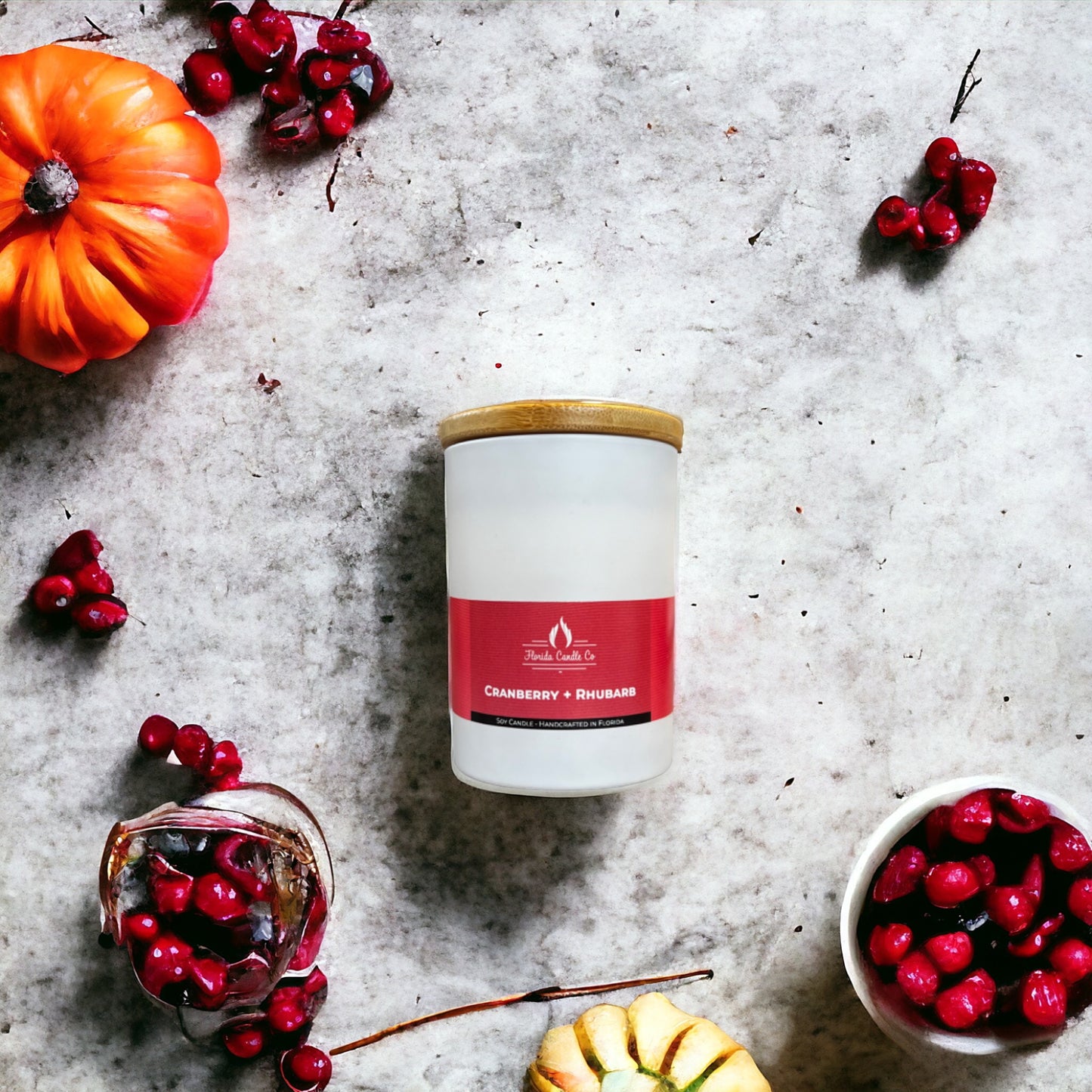 Cranberry + Rhubarb Soy Candle - 1