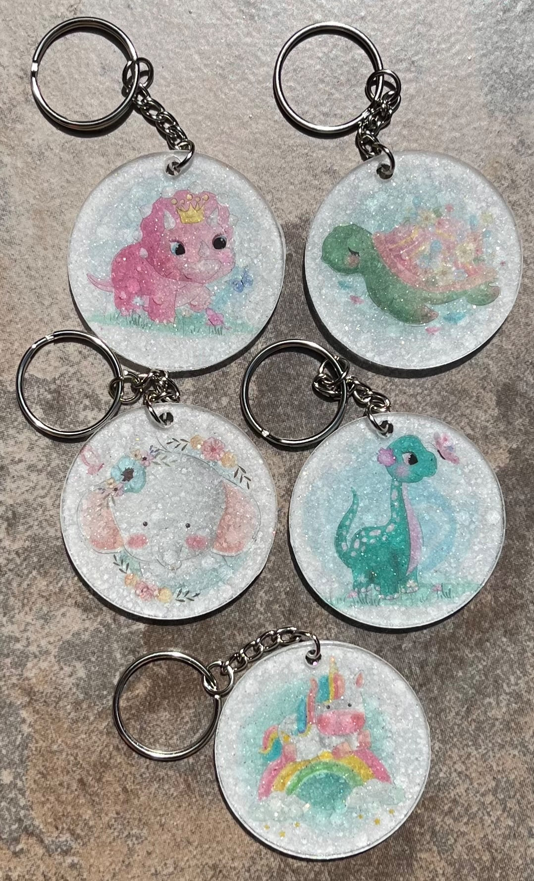 Nerdy Chick Creations - White animal keychains - 1