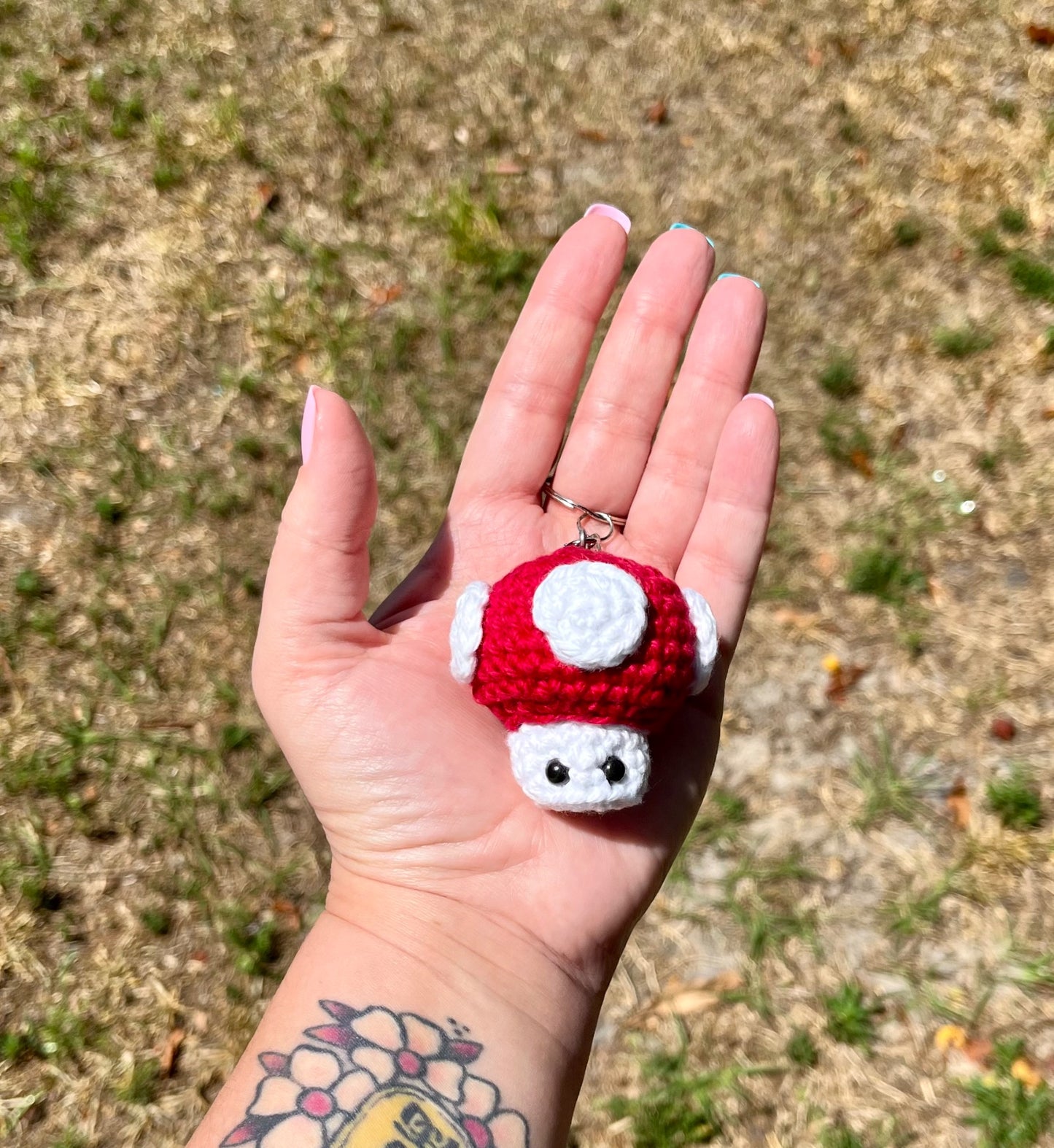 Nerdy Chick Creations - Mushroom keychain - 1