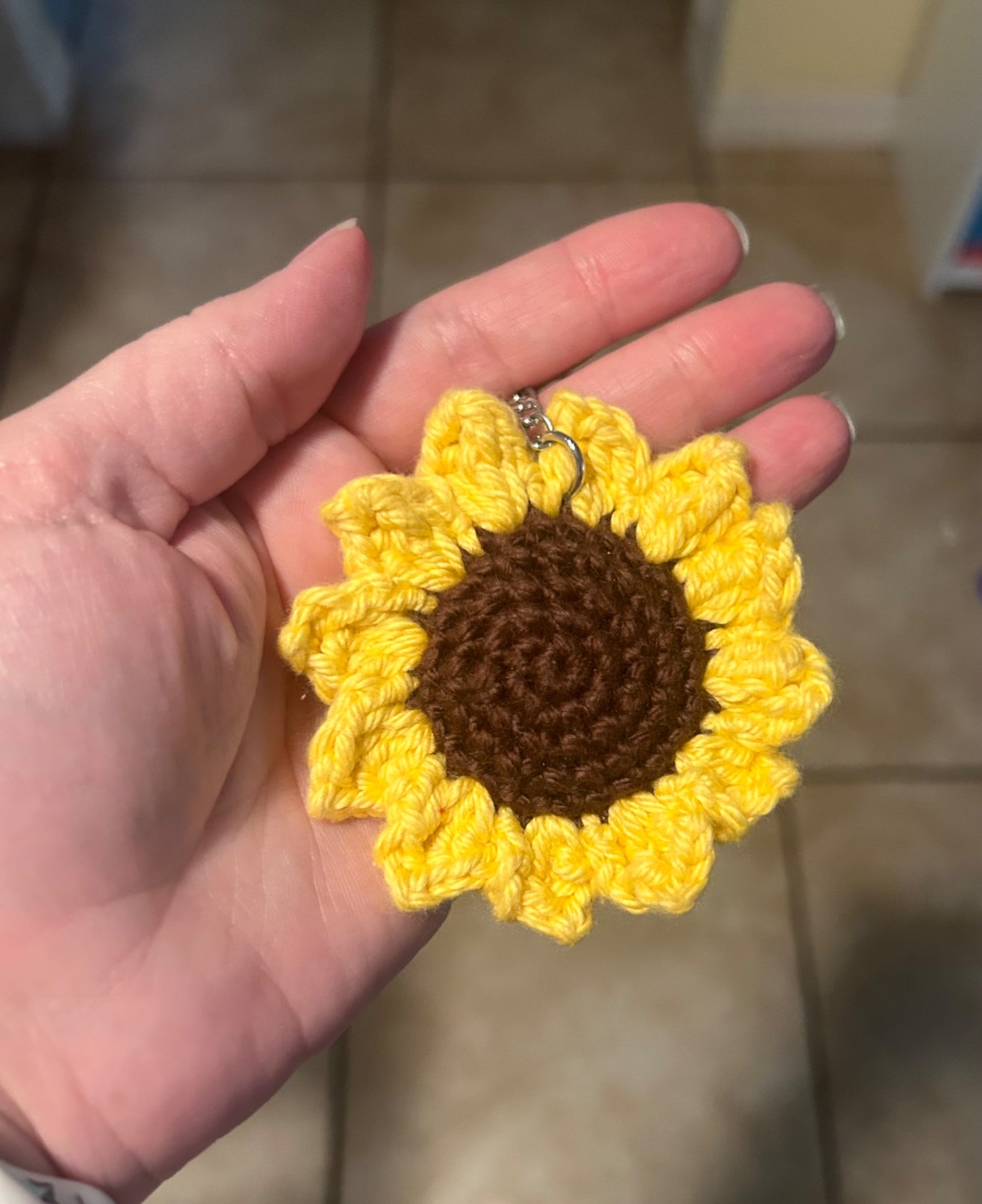 Nerdy Chick Creations - Sunflower keychain - 1