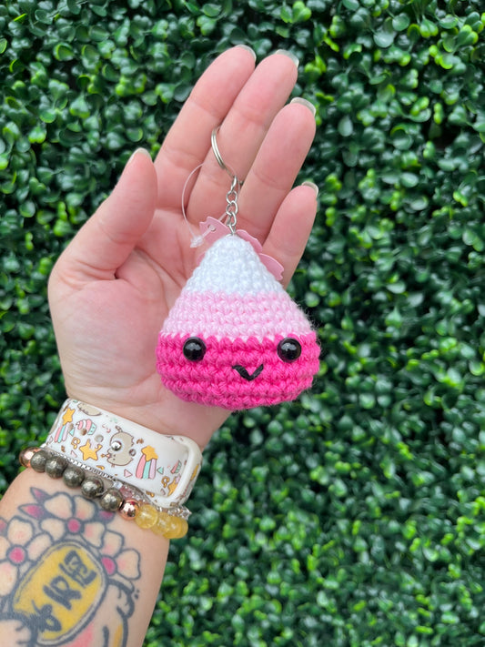 Nerdy Chick Creations - Candy corn keychain pink - 1